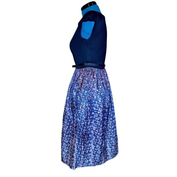 Mixt By Heidi Weisel Women's Black Knit Multicolor Tafetta Dress Missing Belt M - Picture 5 of 8